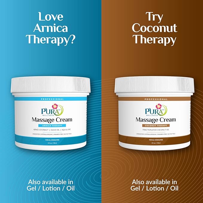 Wellness Professional Arnica Therapy 4oz Massage Cream, Cream for Bruising, Olive Oil, Arnica Extract, Unscented, Hypoallergenic, Natural, Skin Moisturizing & Hydrating, Deep Tissue, Wellness - Bloomnest