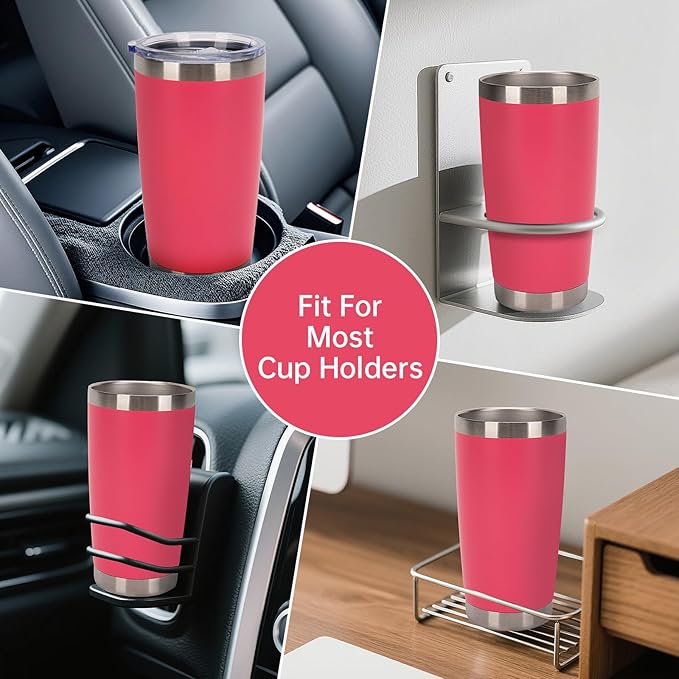 IEOVIEE 32 Pack, 20oz Stainless Steel Bulk Tumblers with Lids and Straws, Double Wall Insulated Travel Mug, Durable Powder Coated Tumbler Bulk Cup for Cold and Hot Drinks(Hot Pink) - Bloomnest