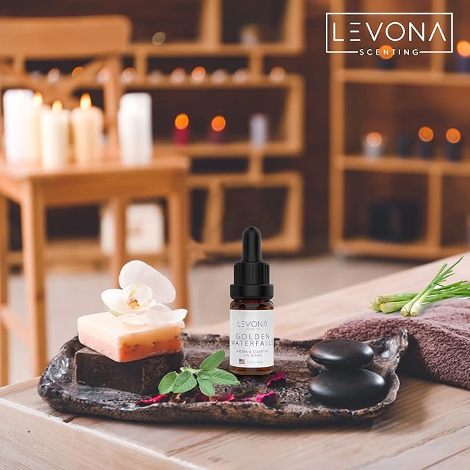 Levona Scent Pure Essential Oils for Diffusers for Home, Hotel & Office - Golden Waterfalls Essential Oils for Diffuser Oil and Humidifiers - Home Luxury Scents - Scented Fragrance Oil Blends - Bloomnest