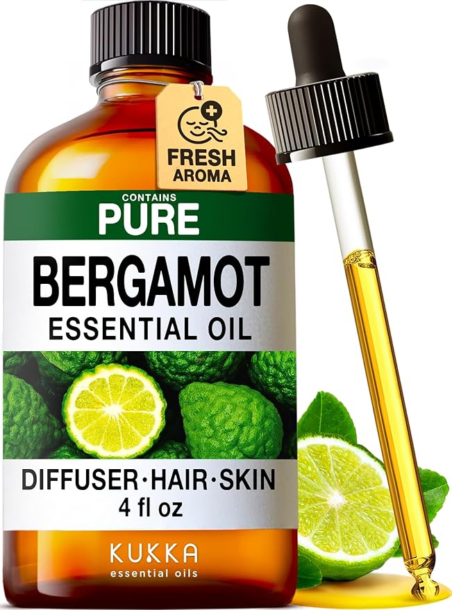 KUKKA Bergamot Essential Oils - 4 Fl Oz - for Hair, Skin, Diffuser, Aromatherapy & DIY Soap Making Scent - Bloomnest