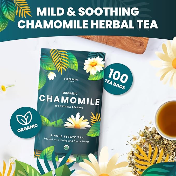 Organic Chamomile Tea — 100 Tea Bags | Organic Herbal Tea From Single Origin | Eco-Friendly Tea Bags | Non-GMO Caffeine Free Tea With Zero Sugar | Cederberg Tea Company - Bloomnest