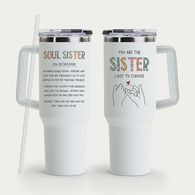 Sister Gifts - Gift for Sister - 40oz Tumbler with Handle - Christmas & Birthday Gift Idea - Bloomnest