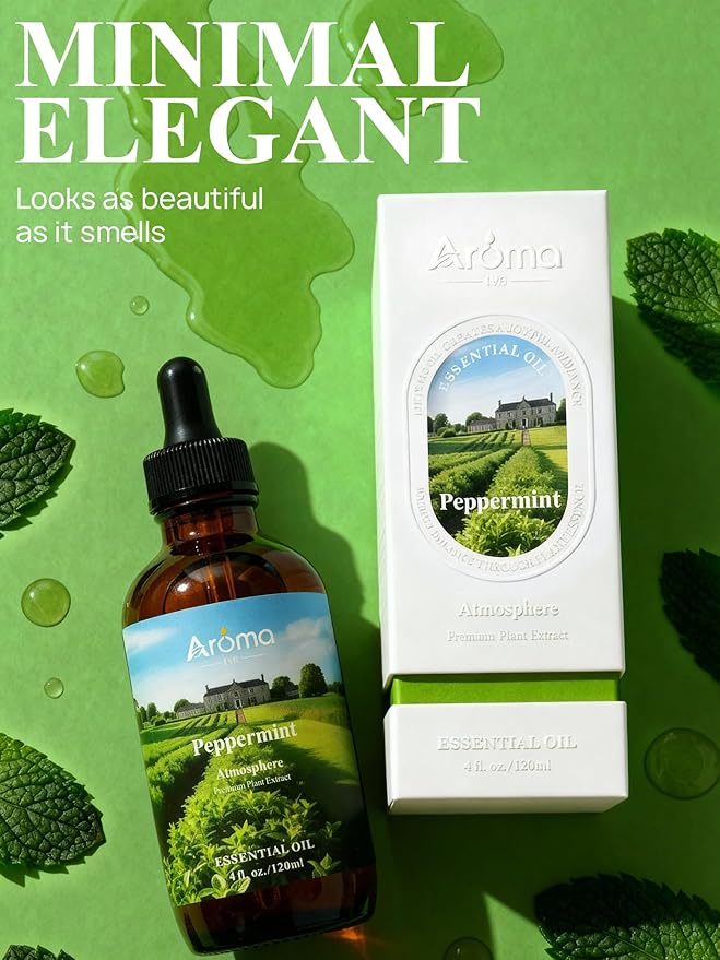 Peppermint Oil with Premium Gift Box - Peppermint Essential Oils for Diffusers - 4 Fl Oz 100% Pure Natural - Gift-Ready Box - Gifts for Women Bloomnest