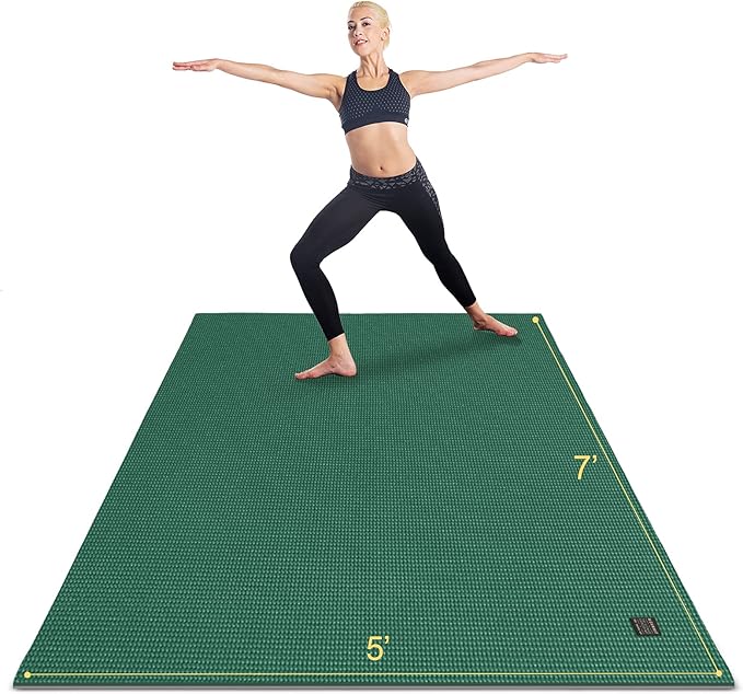 GXMMAT Large Yoga Mat 6'x4'/6'x6'/7'x5'(7mm/9mm), Extra Thick Workout Mats for Home Gym Flooring,Ultra Comfortable Non-Slip Quick Resilient Barefoot Wide Exercise Mat for Pilates,Stretching,Meditation - Bloomnest