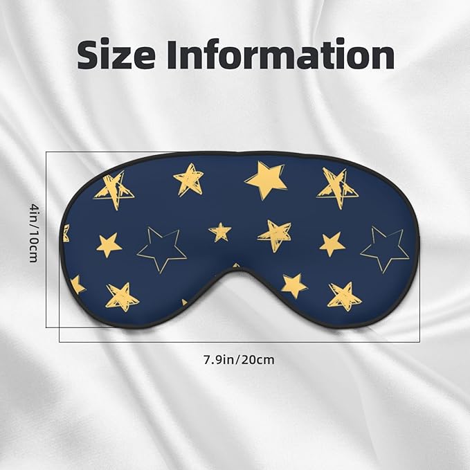 Sleep Eye Mask Doodle Yellow Stars Sleep Mask for Women Men Comfortable Eye Mask with Adjustable Strap Soft Eye Cover Blindfold for Travel Yoga Nap Shift Work - Bloomnest