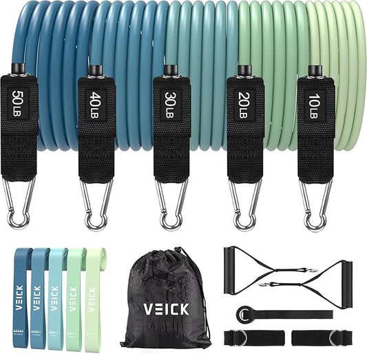 VEICK Resistance Bands, Exercise Bands, Workout Bands, Resistance Bands for Working Out with Handles for Men and Women, Exercising Bands for Fitness Weights Work Out at Home - Bloomnest