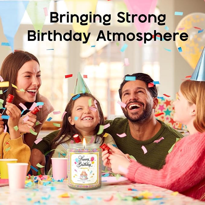 Birthday Candles Gifts for Women, Birthday Gifts for Women Men, 9 oz Happy Birthday Candle with Vanilla Birthday Cake Scent, Women Friendship Ideas - Bloomnest