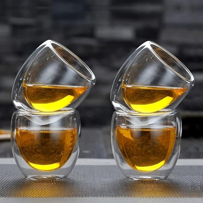 Lazy Kungfu Drip TeaPot, Heat Resistant Tea Set, Semi-Automatic Glass Teapot Suit for Magnetic Water Flow Wooden Glass Teapot Set (Teacup)