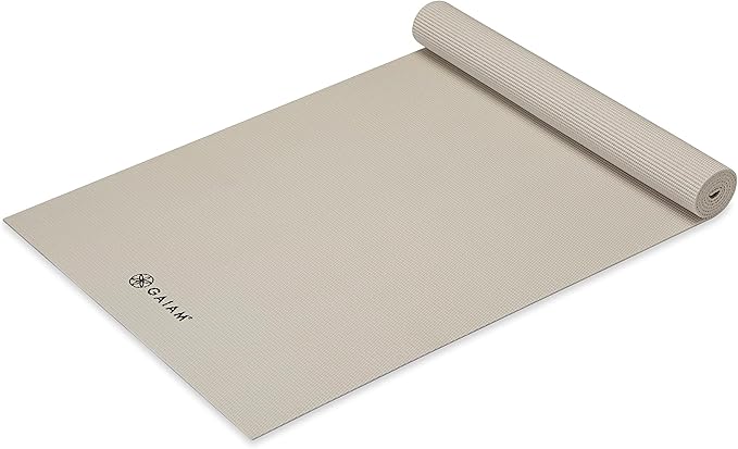 Gaiam Yoga Mat - Premium 5mm Solid Thick Non Slip Exercise & Fitness Mat for All Types of Yoga, Pilates & Floor Workouts (68" x 24" x 5mm) - Bloomnest