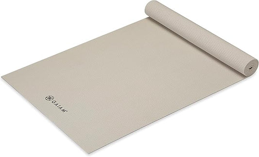 Gaiam Yoga Mat - Premium 5mm Solid Thick Non Slip Exercise & Fitness Mat for All Types of Yoga, Pilates & Floor Workouts (68" x 24" x 5mm) - Bloomnest