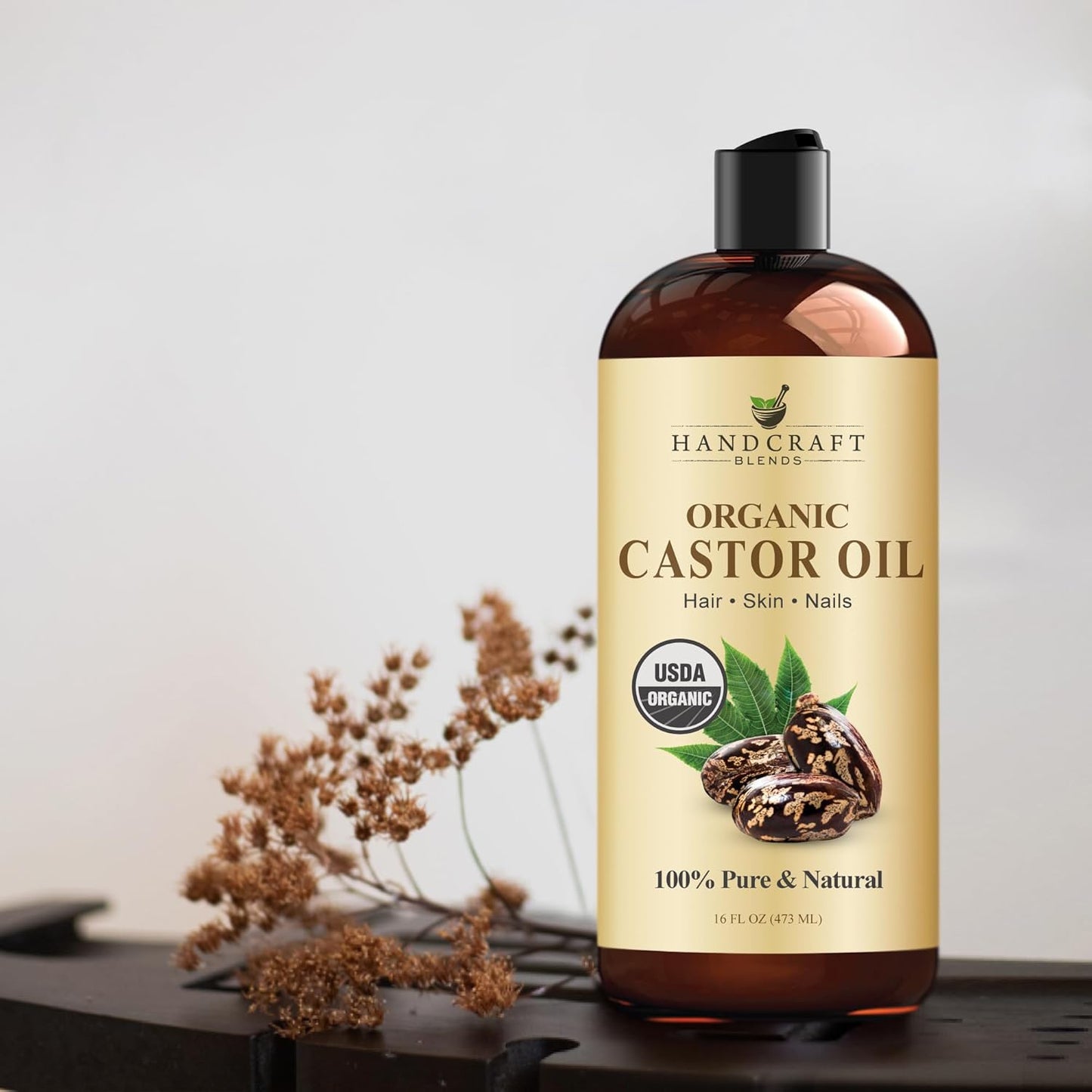 Handcraft Blends Organic Castor Oil – 16 fl oz | Pure, Cold-Pressed & Hexane-Free