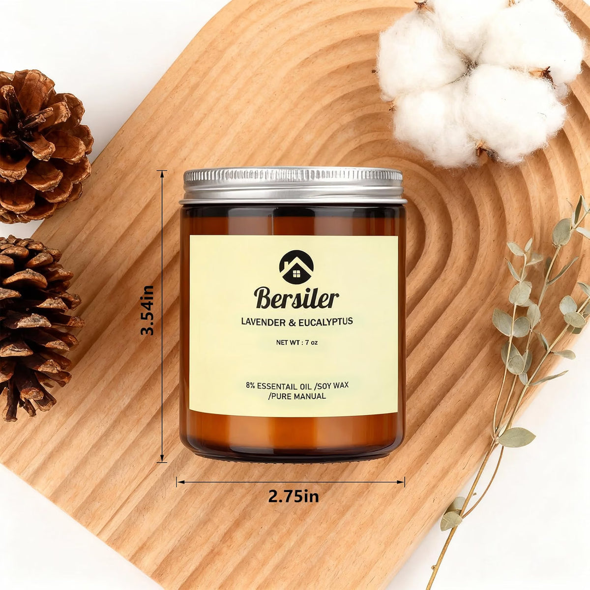 Scented Candles, Lavender Eucalyptus Candles, Non Toxic Soy Candle