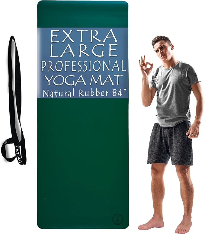 Tatago Hot Yoga Mat Non Slip-Professional Grade Natural Rubber Yoga Mat, Pliates Mat, Stretching Mat or exercise mats for home workout. Nonslip for Hot and Sweaty Classes. Includes Yoga Strap for Carrying and Stretching too. - Bloomnest