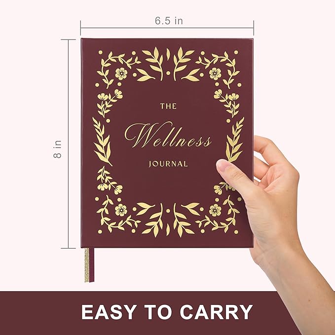 And Per Se Wellness Journal, Daily Journal for Personal Mental Health, Sleep & Diet Tracking, Self Care Reflection for Women & Men (Burgundy Bloom) - Bloomnest