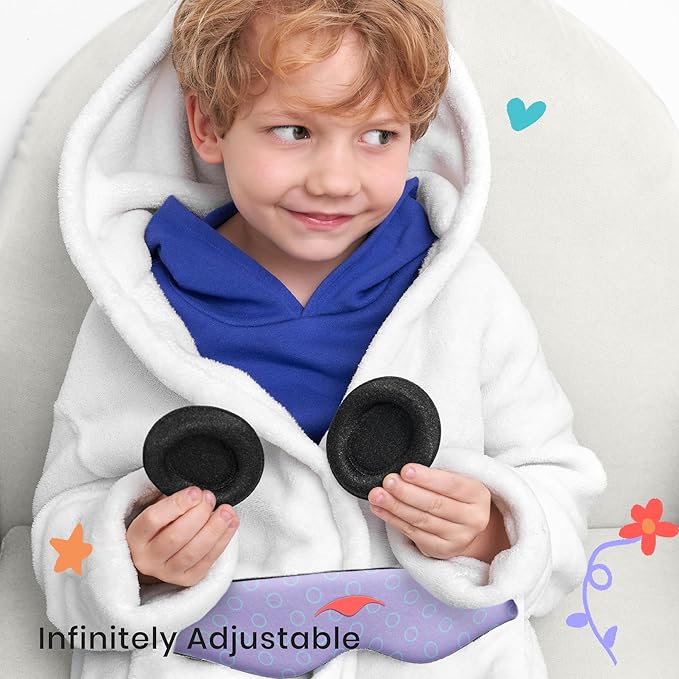 Manta Kids Sleep Mask - Comfy & Cute Blackout Sleeping Mask with Adjustable Eye Cups, Soft & Breathable Machine Washable Kids Eye Mask for Girls, Boys, Toddler Aged 6+ (Periwinkle) - Bloomnest