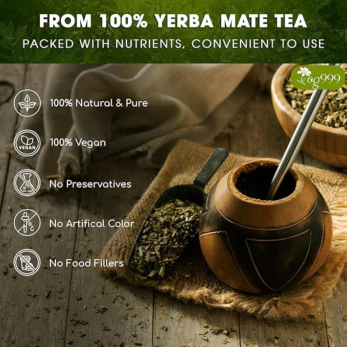 TOG999, Premium 18oz Yerba Mate Tea, Hi-Caffeine, Super-Green Yerba Mate| No Dust| Fresh - Never Aged (Ilex Paraguariensis), Cultivated from Argentina - Rich in Antioxidants and Plant Nutrients. - Bloomnest