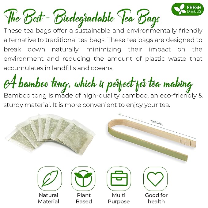 FreshDrinkUS, Premium 100 Rosemary Leaf Tea Bags, Made with 100% Natural Rosemary Dried Leaves, Pure Rosemary Herbal Tea, No Additives, No Caffeine, No Gluten, Vegan. - Bloomnest