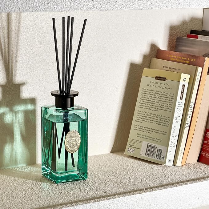 M&SENSE 10.14 oz Large Reed Diffuser | Sea Island CottonScent Oil Diffuser with Sticks |Hotel Collection Non-Toxic Essential Oil |for Bedroom Bathroom Living Room - Bloomnest