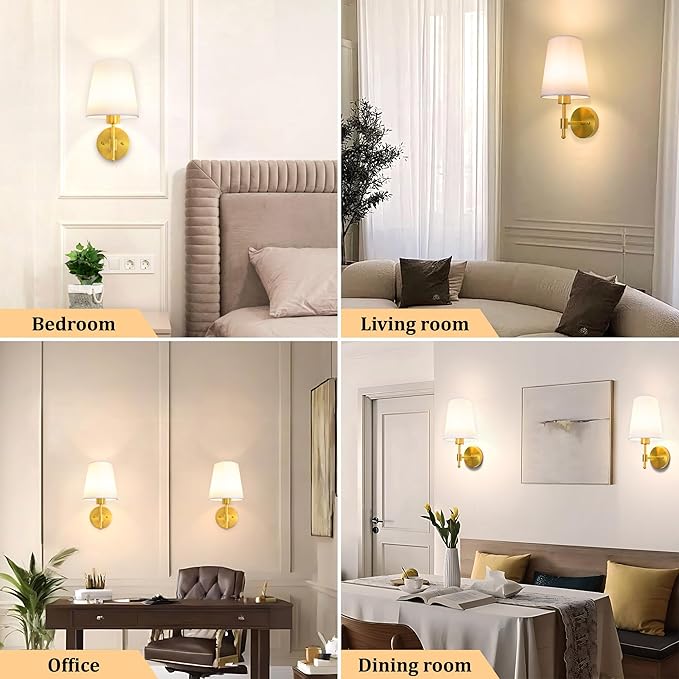 Battery Operated Wall Sconces Set of 2,Rechargeable Wall Lights with 5200mAh Dimmable Bulbs and Remote,Adjustable 15 Colors,Wireless Wall Lamps for Bedroom Living Room - Bloomnest