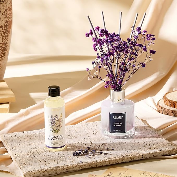 Airkeep Reed Diffuser Oil Refill/Lavender Eucalyptus/3.38 oz(100ml)/3 Pack/Scented Oil Refill for Reed Diffuser Home Fragrance for Bedroom, Bathroom Office Home Decor - Bloomnest