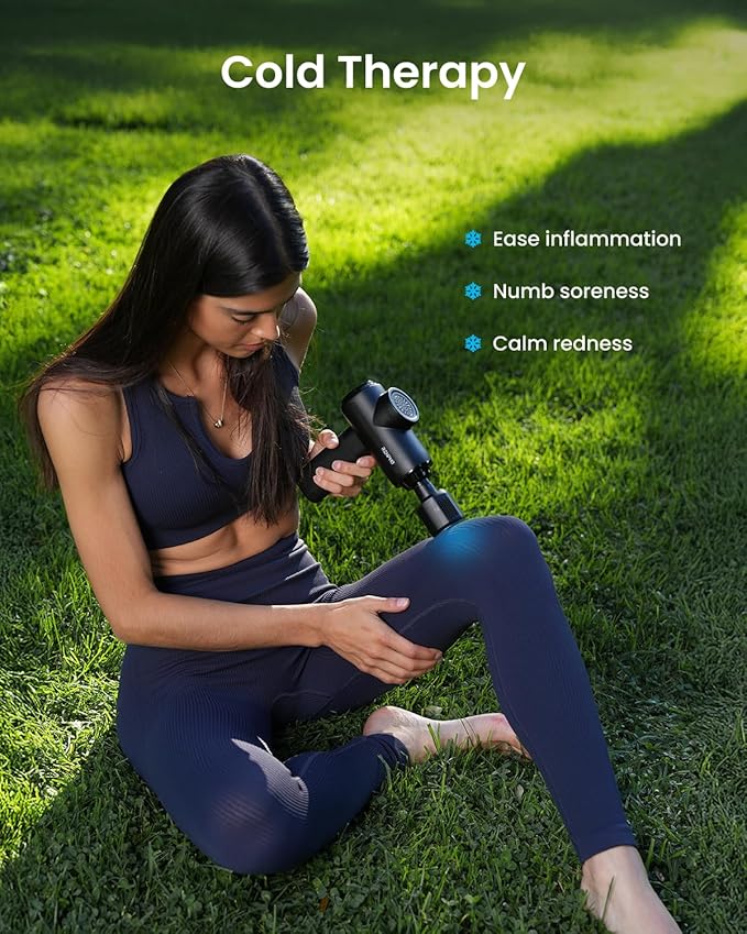 RENPHO Active Thermacool 2 Massage Gun with Heat and Cold Therapy, Professional Deep Tissue Handheld Massager with Carry Case, Percussion Body Muscle Masajeador for Men Women Athletes Back - Bloomnest