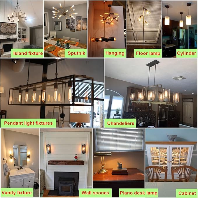 Arberlic 5 Inch T10 LED Bulb,6W Tubular Light Bulb Equivalent E26 led Bulb 60 watt dimmable,Warm White 2700K,600lm,CRI85+,AC120V,Edison Style,Clear Glass,Flicker Free,Pack of 6 - Bloomnest