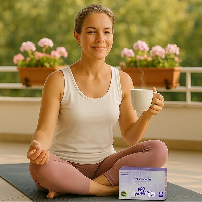 Prof Saracoglu 1 Box Pro-Woman Herbal Tea – Caffeine-Free Herbal Blend with Chamomile and Yarrow, Made for Women’s Daily Routine, 20 Organic Tea Bags in Resealable Box - Bloomnest