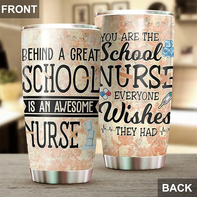 Stainless Steel 20oz Tumbler, Funny Nurse Appreciation Gifts for Birthday, Christmas, School Nurse Day, Coffee Cup - Bloomnest