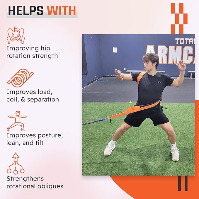 SHOP PLAY 9 Core & Hip Belt Resistance Band for Baseball & Softball Belt for Strength and Resistance - Bloomnest