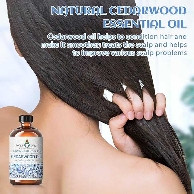 EVOKE OCCU Cedarwood Essential Oil for Air Freshening, Hair Care, Add to Spray Diffuser Conditioner - 4 Fl Oz - Bloomnest
