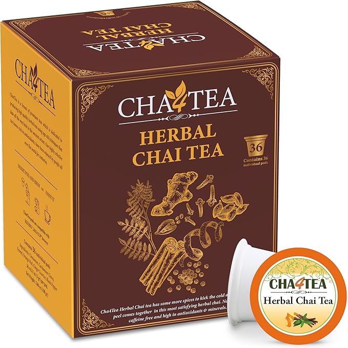 Cha4TEA 36-Count Herbal Chai Tea Pods for Keurig K-Cup Brewers - Bloomnest