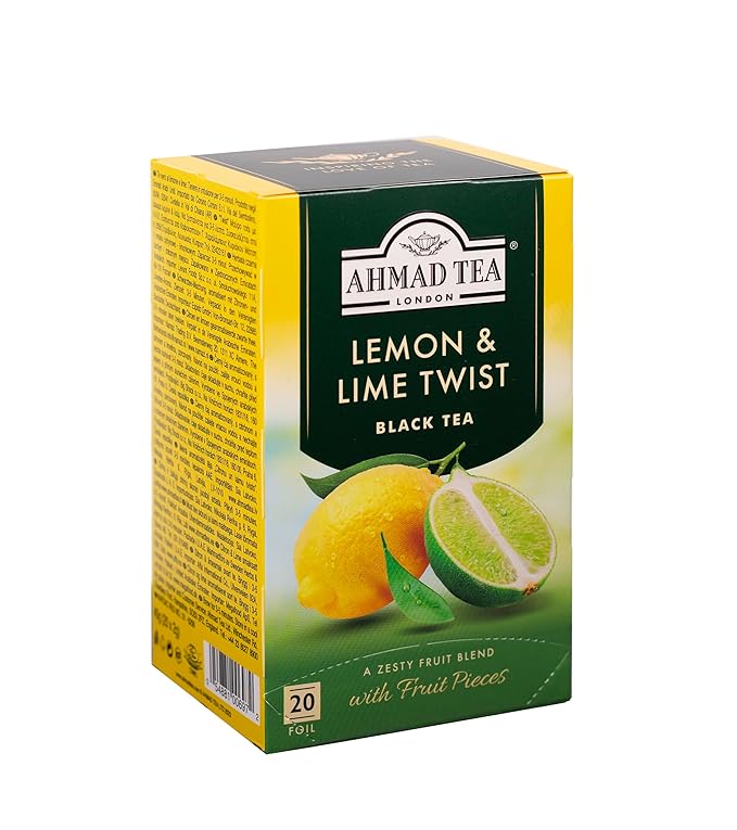 Ahmad Tea Lemon & Lime Twist Black Tea, 20-Count Boxes (Pack of 6) - Bloomnest