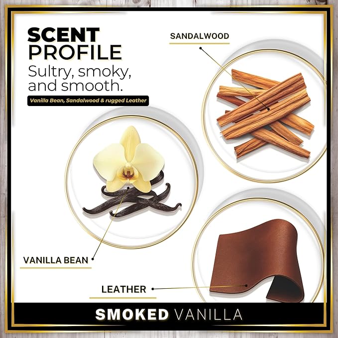 Urban Naturals Car Air Freshener Smoked Vanilla Scent Diffuser, Long Lasting Car Fresheners Made in USA, Odor Eliminating Technology, Hanging Auto Accessories + Vent Clip (1 Pack) - Bloomnest