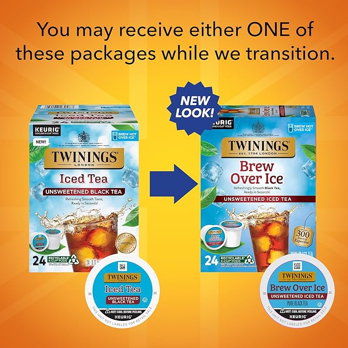 Twinings Brew Over Ice Unsweetened Black Iced Tea K-Cup Pods for Keurig, 24 Count (Pack of 1), Refreshing, Smooth, Caffeinated - Bloomnest
