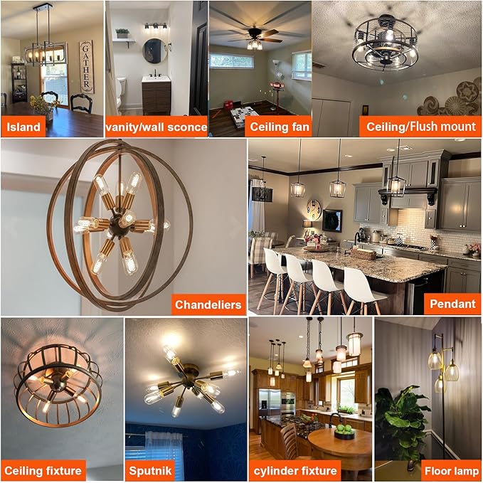 LiteHistory T45 LED Bulb,6W E26 LED Bulb Dimmable Equivalent E26 Bulb 60 Watt,Warm White 3000K E26 Edison Bulb,AC120V,600lm,CRI85,Clear Glass,Tubular Light Bulb,ETL Listed,Pack of 6 - Bloomnest