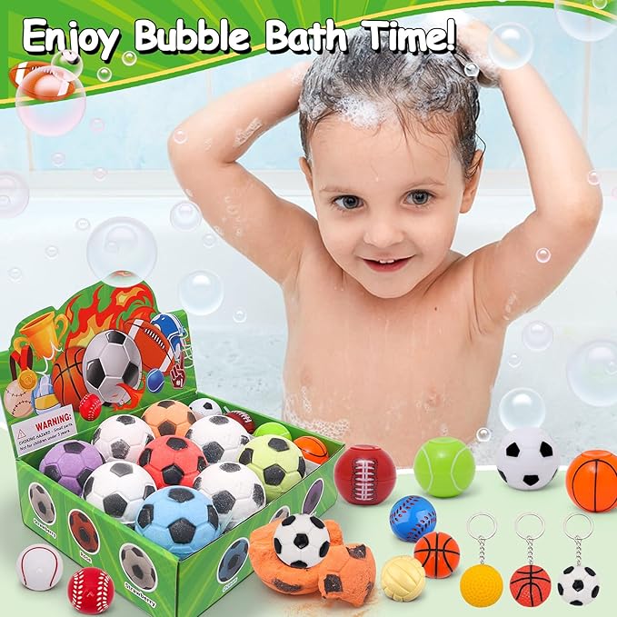 Bath Bomb Gift Set with Surprise Toys Inside 9 Pack Organic Bath Bombs for Kids, Kids Safe Handmade Fizzy Balls for Kid Bubble Bath Ideal Birthday Gift for Boys & Girls - Bloomnest