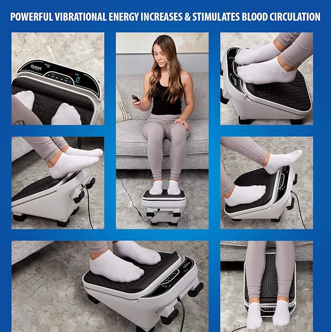 Foot Massager for Neuropathy Pain & Circulation by Quake Plate High RPM Oscillating Deep Tissue Foot & Calf Massager for Plantar Fasciitis Pain Relief, 30 Speed Vibrate with Gen 2 RF Remote - Bloomnest