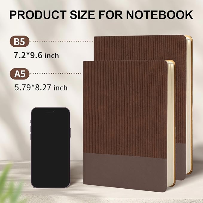 Lined Journal Notebook for Work College Ruled Note Book 5.79"x8.27" A5 PU Leather Daily Journaling 216 Pages for Women Men Writing Home School Supplies Business (Coffee) - Bloomnest