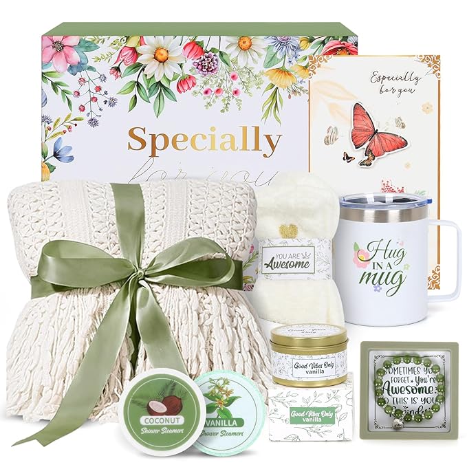 Valentines Day Gifts for Her - Romantic Spa Care Package & Self Care Gift Basket for Women, Wife, Girlfriend - Relaxation, Pampering, Thinking of You, Birthday Gift Box