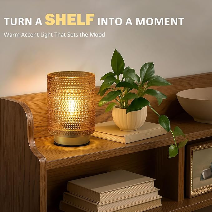 Battery Operated Decorative Lamp with Timer for Bookshelf/Bedside/Coffee Table Decor,Small Cordless Table Lamps with LED Warm Bulb for Dorm/Office/Patio/Entryway/Mantle/Home Decor(Golden) - Bloomnest