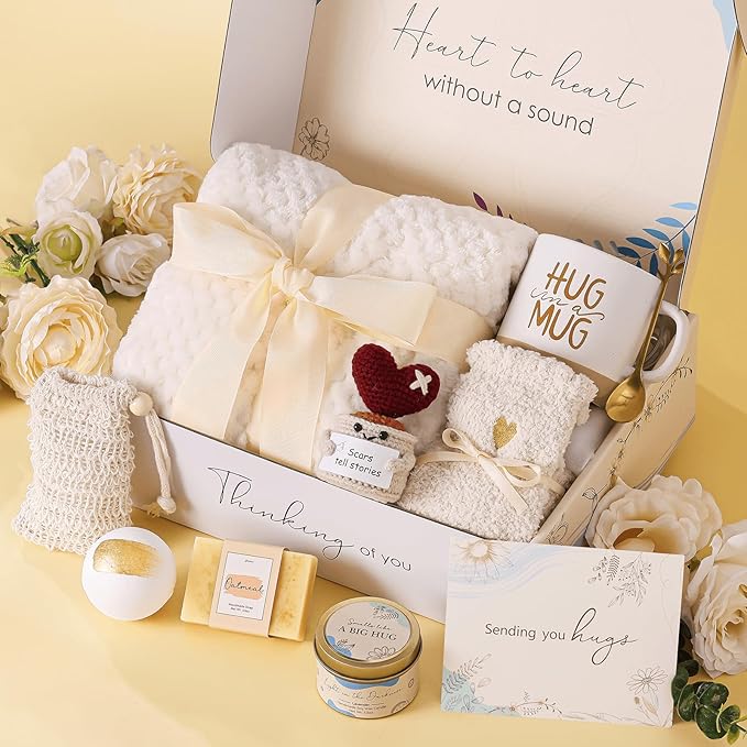 Get Well Gifts for Women Care Package Feel Better Gifts Baskets After Surgery Cancer Patients Miscarriage for Sick Friend Chemo Encouraging Pamper Comfort Wellness Hug Box For Her Self Care With Mug - Bloomnest