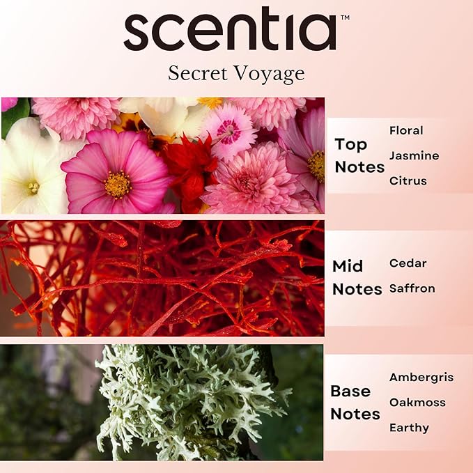 Scentia Hotel Diffuser Oil Inspired by The Baccarat Hotel Scent - 20 mL 0.67 fl oz - Essential Oil Blend of Cedar &Jasmine for Aromatherapy & humidifiers - Secret Voyage, Graduation Gift Scentia