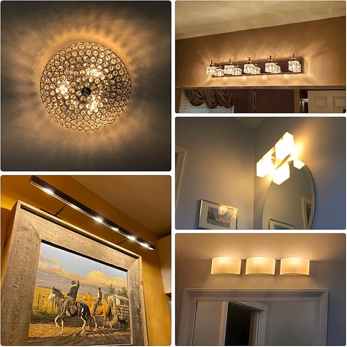 ALIDE E12 75 Watt Replacement LED Candelabra Bulbs C7,2700K Warm White,800LM T6 7.5W LED E12 Chandelier Light Bulbs for Ceiling Fan Pendant Lighting,Non-dimmable,6 Pack - Bloomnest