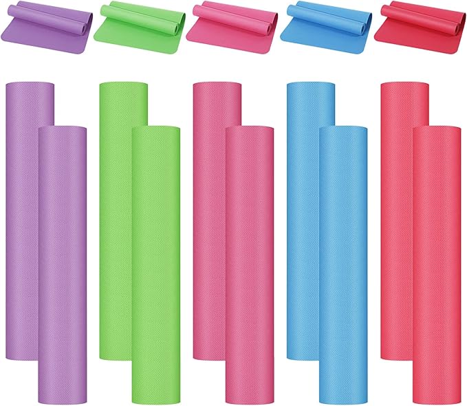 10 Pack Yoga Mats Bulk, 68'' x 24'' x 4mm Thick Yoga Mats for Kids and Adult Gym Mats Bundle Latex Free Exercise Mats with Non Slip Texture for Outdoor Yoga, Pilates or Workout (Multicolor) - Bloomnest