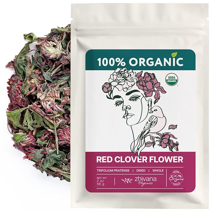 Super Value Pack 5 LB - Organic Red Clover Blossoms – Loose Dried Flowers – Edible Grade for Herbal Tea Blends - Bloomnest