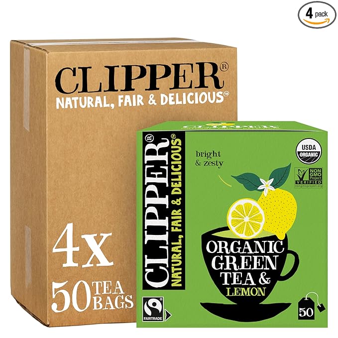 Clipper Tea Green Tea & Lemon Teabags – USDA Organic, Great Hot or Iced – Bright, Zippy, Natural, Fair & Delicious – 200 Tea Bags - Bloomnest