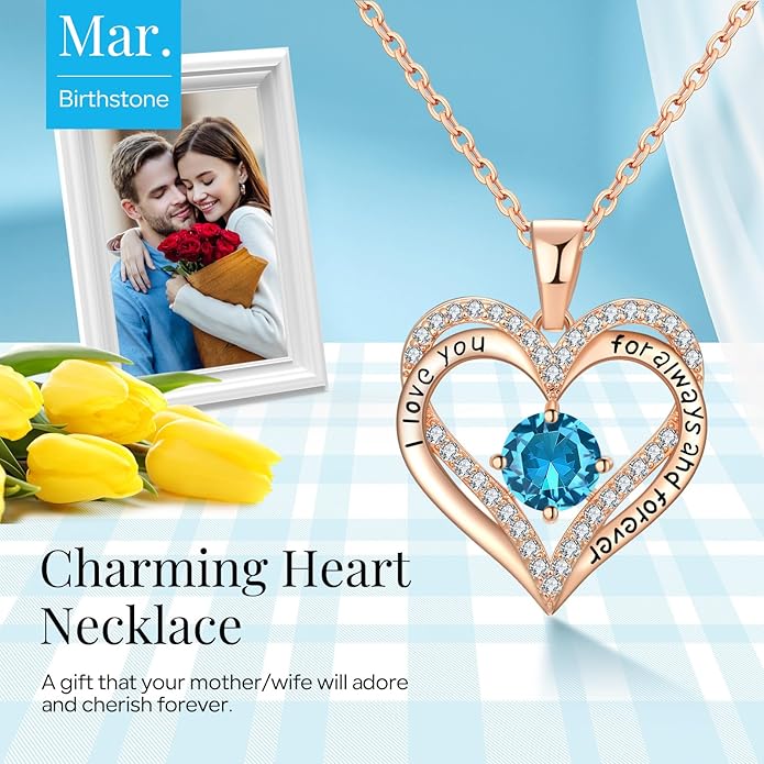 18K Rose Gold Necklaces for Women Birthday Gifts for Women Jewelry for Women Birthday Gifts for Wife Girlfriend Daughter Wife Birthday Gifts for Anniversary Mothers Day Christmas Valentines Gifts - Bloomnest