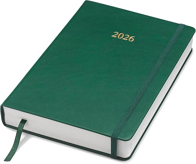 Wykeham's Executive 2026 Daily Journal Planner – US Public Holidays & Format – Customization Available (Racing Green, 8.5"×5.5") - Bloomnest
