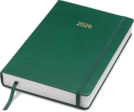Wykeham's Executive 2026 Daily Journal Planner – US Public Holidays & Format – Customization Available (Racing Green, 8.5"×5.5") - Bloomnest