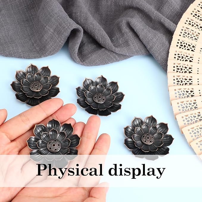 6 Pcs Incense Holder Lotus Incense Burner Cone Stick Holder Catcher Vintage Flower Incenses Burner for Home Sauna Yoga SPA Fragrance - Bloomnest